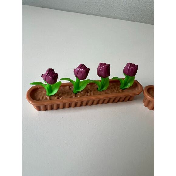 Artificial Flowers Tulips and Sunflowers Box Planters Dollhouses Toy - Picture 2 of 7